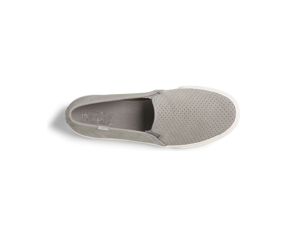 Keds Slip Ons Damen Grau - Double Decker Perf Suede - KPG-278604